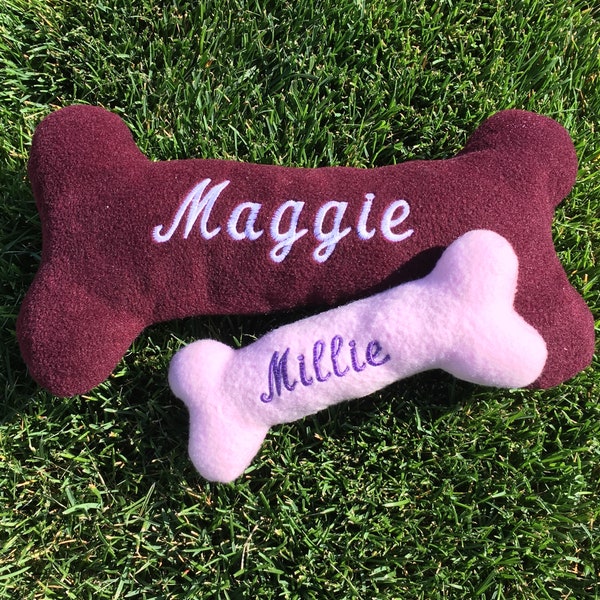 Personalized embroidered dog bone stuffed pillow-Great gift for dog lovers