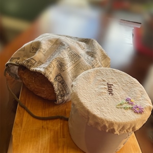Sourdough bundle-personalized starter cover & bread linen bag