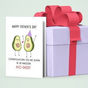 Zum ersten Mal Papa Geschenke, Baby Ankündigung Karte, Avo-Daddy, Avocado Erwarte Eltern, 5x7