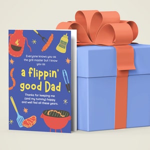 Step dad Fathers Day gifts Card, Master of the grill, I do BBQ, gift for him, 5x7
