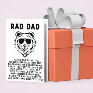 Cadeaux pour carte papa, cadeaux fête des pères, anniversaire Rad, pour lui, de la part de sa femme, papa ours, 5 x 7