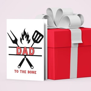 Dad to the Bone Card, Step Dad, Vaderdagcadeau, Verjaardag, BBQ, grootvader, oom, broer, cadeau voor hem, 5x7