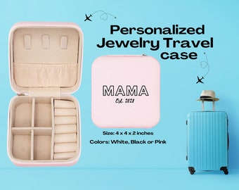 Custodia da viaggio per gioielli personalizzata mamma, regalo per la mamma, regalo per la festa della mamma, regalo per lei, compleanno della mamma, regalo personalizzato, regalo per la festa della mamma