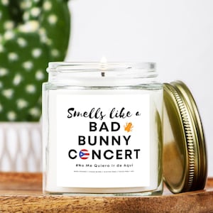 Smells like a Bad Bunny Concert Candle, bad bunny concert 2025, Choliseo, Puerto Rico 2025, Clear Jar 4oz