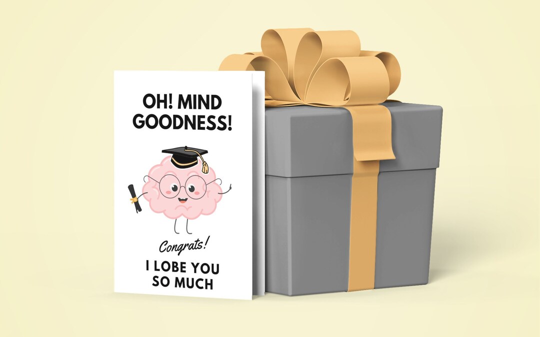 Graduate Brain Box Brain Graduation Card, Med School Graduate, Psychology Graduate ...