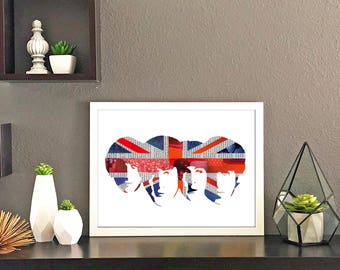 Beatles Union Jack Collage Print