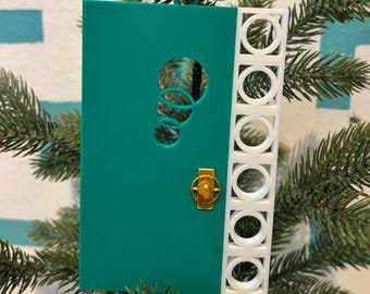 Mid Century Modern Door Ornament, Retro Christmas Decor, Doors of Palm Springs