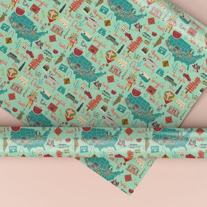 Vintage Origami Wrapping Paper Craft Set —