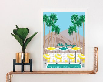 Palm Springs Pool Art Print: Mid-Century Modern Atomic Design