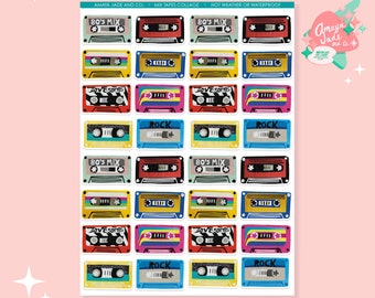 80s Mix Tape Sticker Set: Nostalgic Music Collage