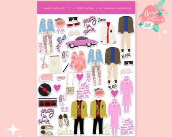 Pretty in Pink Movie Stickers: 80s Pop Culture Set