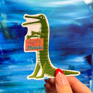 Welcome to Florida Alligator Vinyl Sticker - Waterproof Laptop Decal