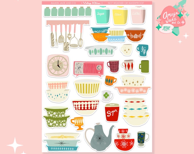 Kit Chan Sticker Cozy Kitchen Sticker А5 Sheet – Cottagecore Cooking - Etsy
