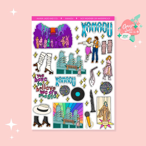 Xanadu Movie, 80's Sticker, 80s Pop culture, Nostalgic Sticker, Birthday Gift for Mom, Movie Stickers, Roller Skating Sticker, Party Decor