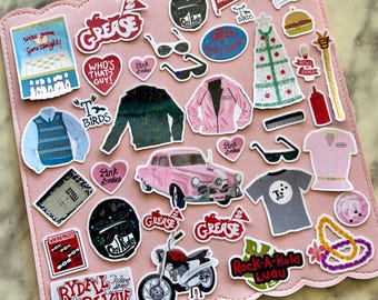 Paquete de pegatinas holográficas de Grease 2: pegatinas de películas retro