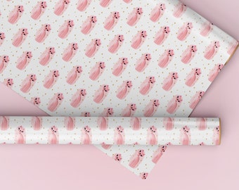 Pink Kitty Art Wrapping Paper | Christmas Gift Wrap, Valentine's Day