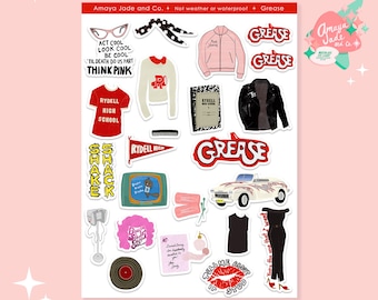 Grease Movie Stickers: Nostalgic Party Decor, Scrapbook Stickers