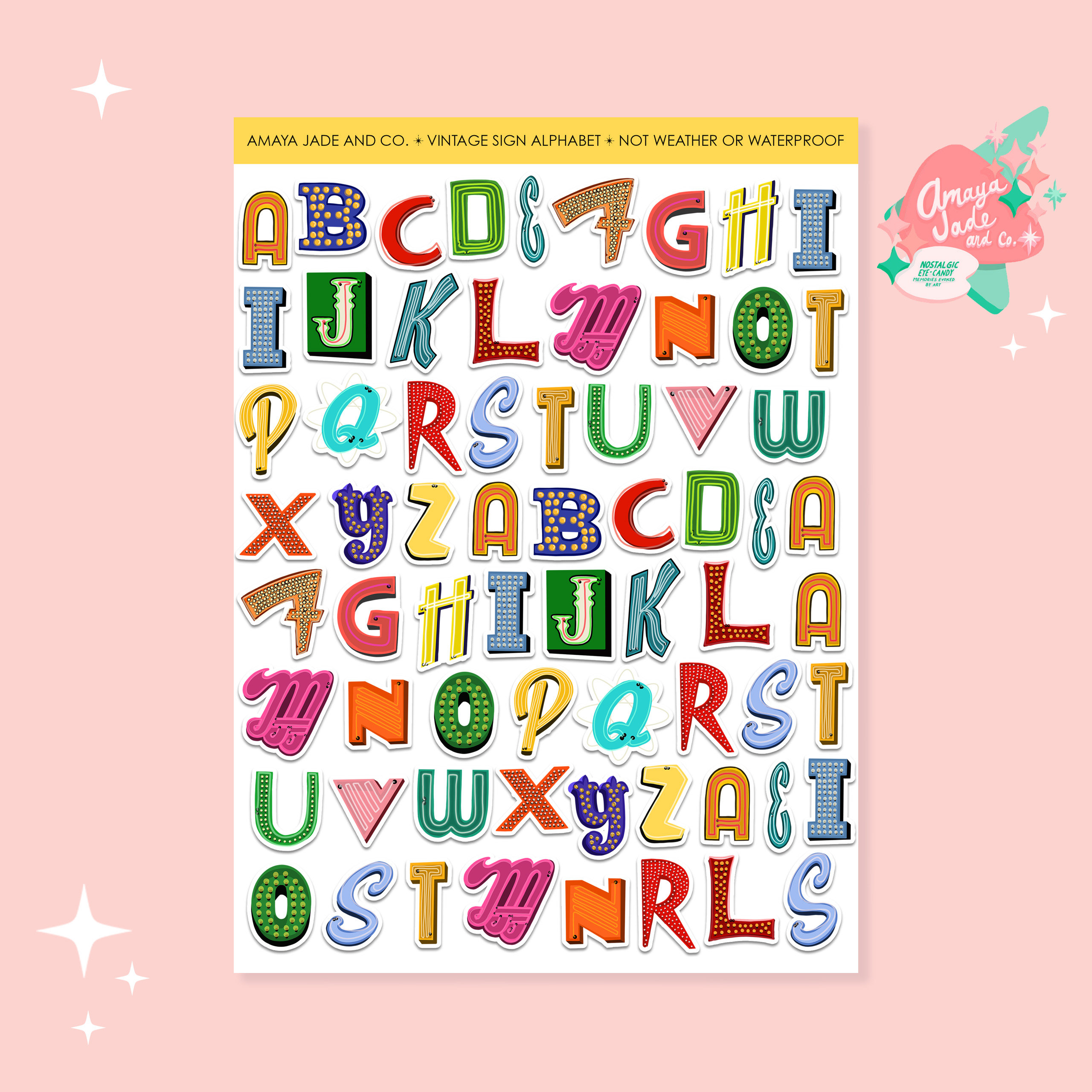 Vintage Sign Alphabet Stickers: Scrapbook Journal Letter Stickers - Etsy
