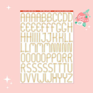 70&#39;s Vibe Alphabet Stickers: Scrapbook Planner Stickers