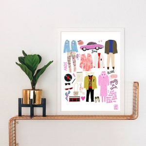 Pretty in Pink Art Print: 80s Movie Fashion