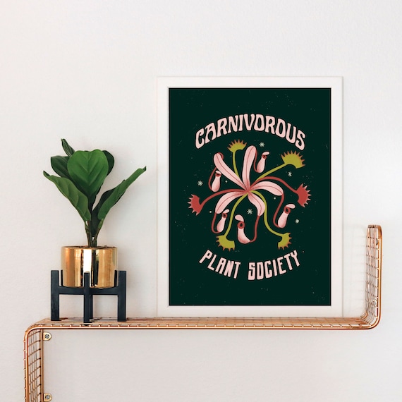 Carnivorous Plant Society Art Print | Plant Illustration | Venus Fly Traps  | Pitcher Plants - Etsy