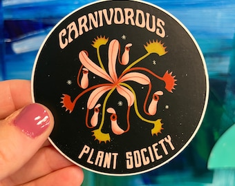 Carnivorous Plant Society Vinyl Sticker - Waterproof Laptop Decal