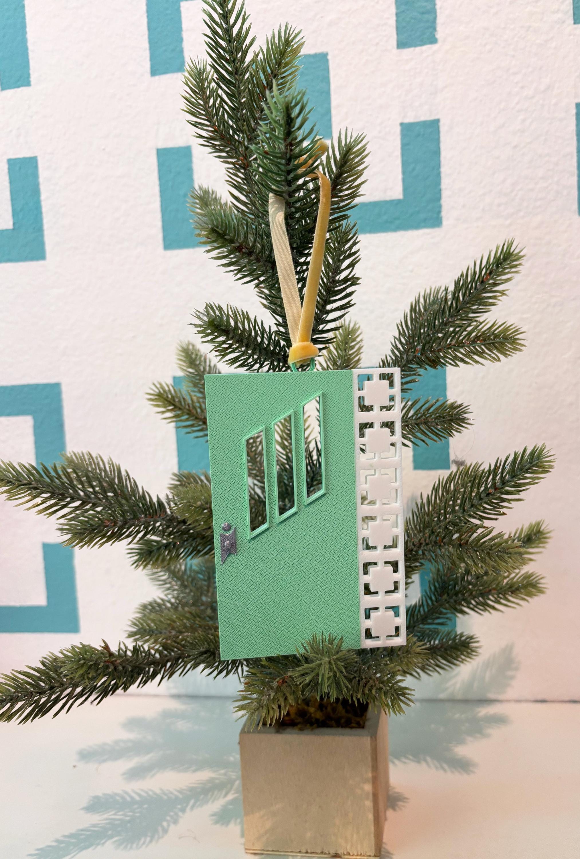 Mid Century Modern Door Ornament, Retro Christmas Decor, Doors of