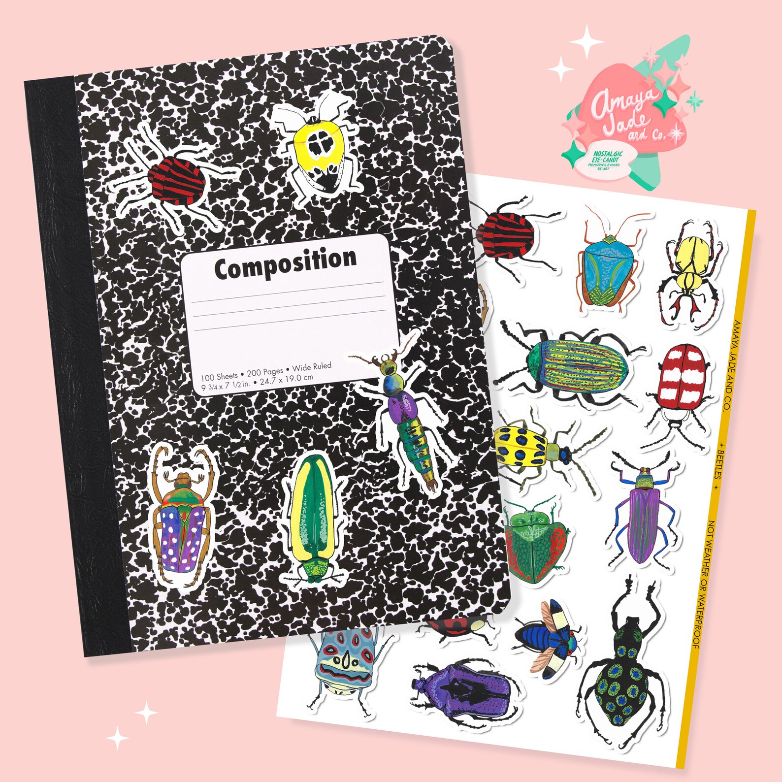 Beetles Sticker Set: Colorful Bug Stickers, Scrapbook Stickers - Etsy