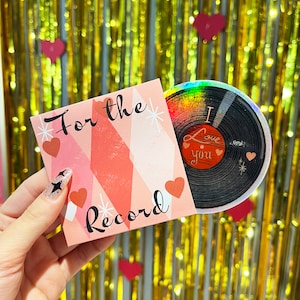 Album Cover Sticker, Record Sticker, Vinyl Holographic Sticker, Mother&#39;s Day Sticker, Mom Gift from Kids, Miniature Record Album
