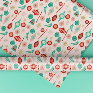 MCM Christmas Ornament Wrapping Paper: Shiny Art Gift Wrap