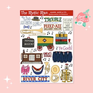 Music Man Stickers: Nostalgic Movie Memorabilia Set