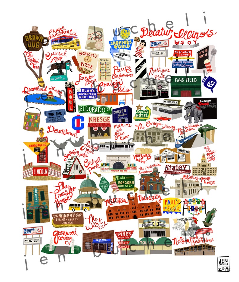 Decatur Illinois Days Gone by Art Print Pride of the Etsy