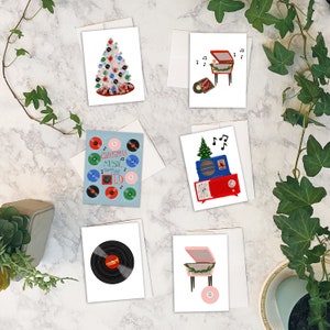 Vintage Christmas Music Note Cards: MCM Holiday Greetings, Set of 6