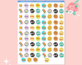 80s Nostalgia Stickers: Pop Culture Art, 85-Piece Set
