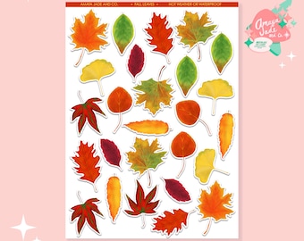 Fall Leaves Sticker Set: Autumn Foliage, Planner, Scrapbook