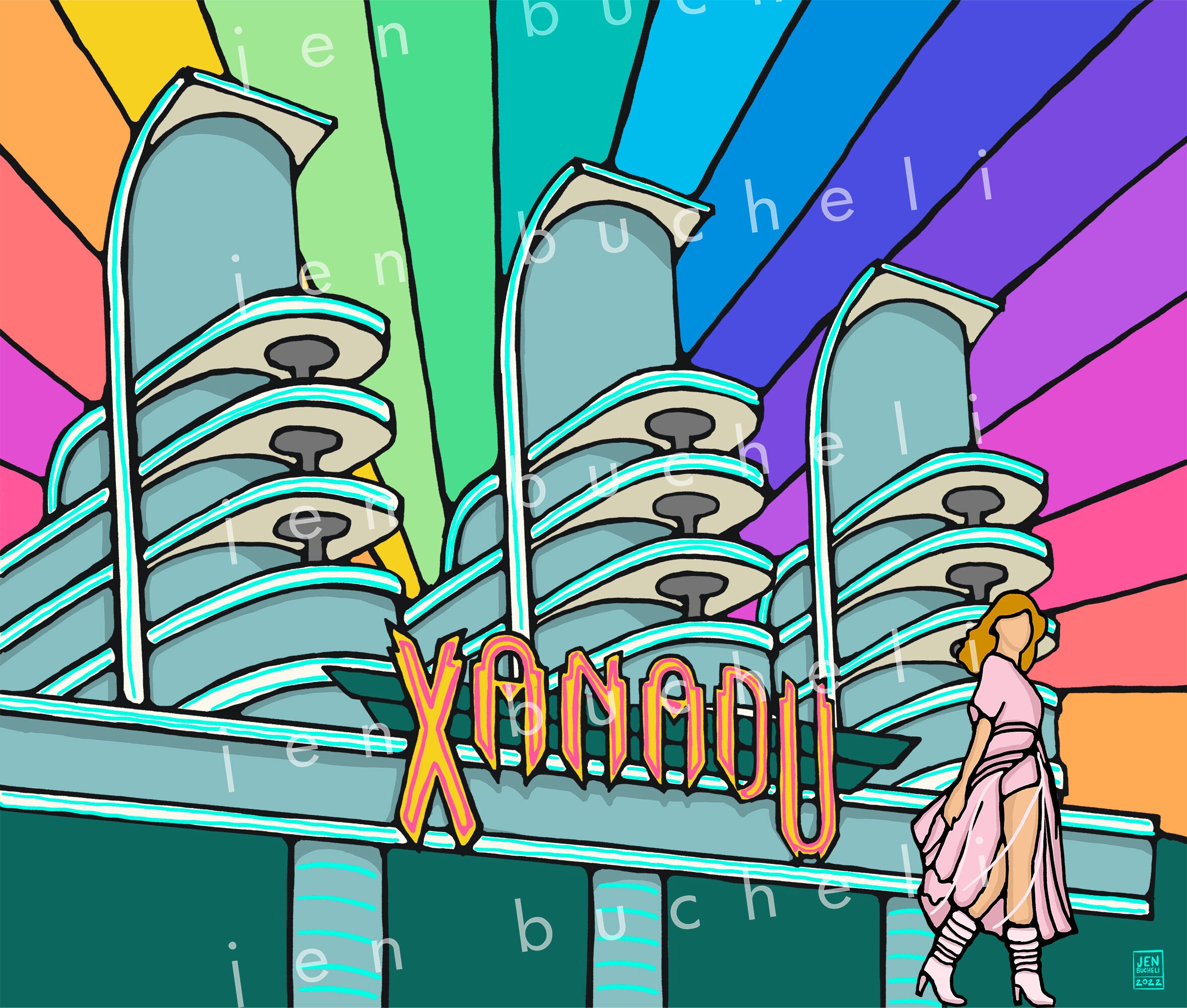 Xanadu Building Art Print: Retro 80s Pop Culture - Etsy