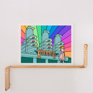 Xanadu Building Art Print: Retro 80s Pop Culture
