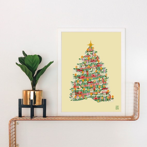 Vintage Styrofoam Christmas tree with tinsel and vintage Color