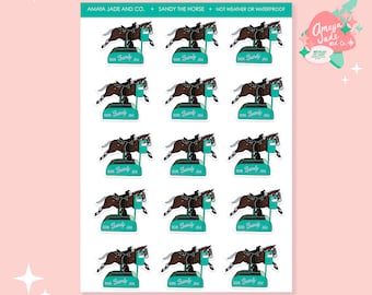 Sandy the Horse Art Sticker Set: Nostalgic Mechanical Horse Stickers