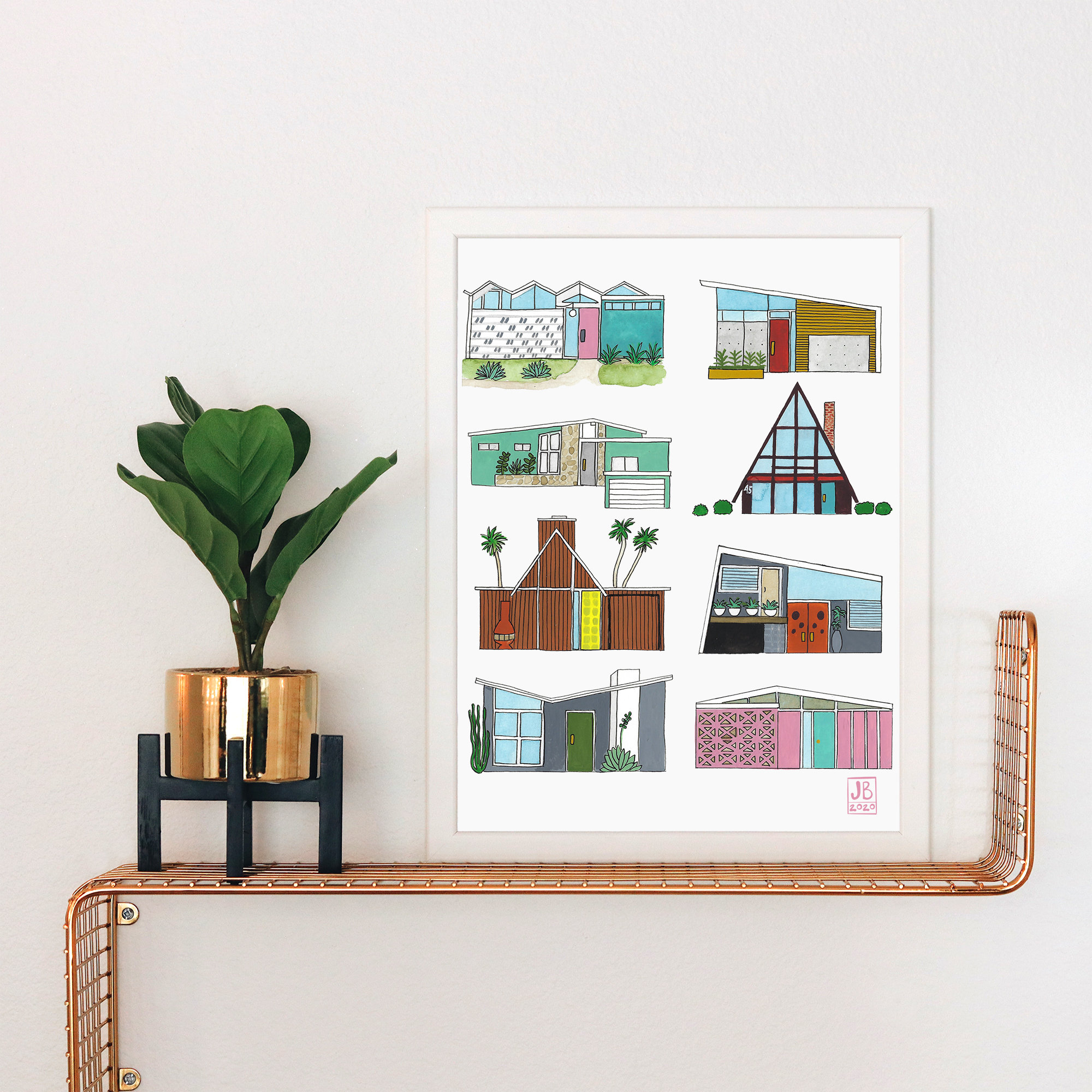 Mid Century Modern Houses Art Print: Architectural Designs - Etsy