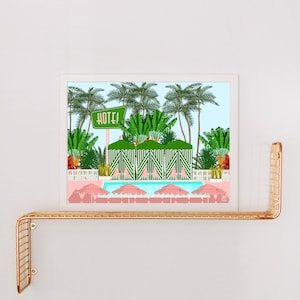 Palm Springs Hotel Pool Art Print: Mid-Century Modern Summer