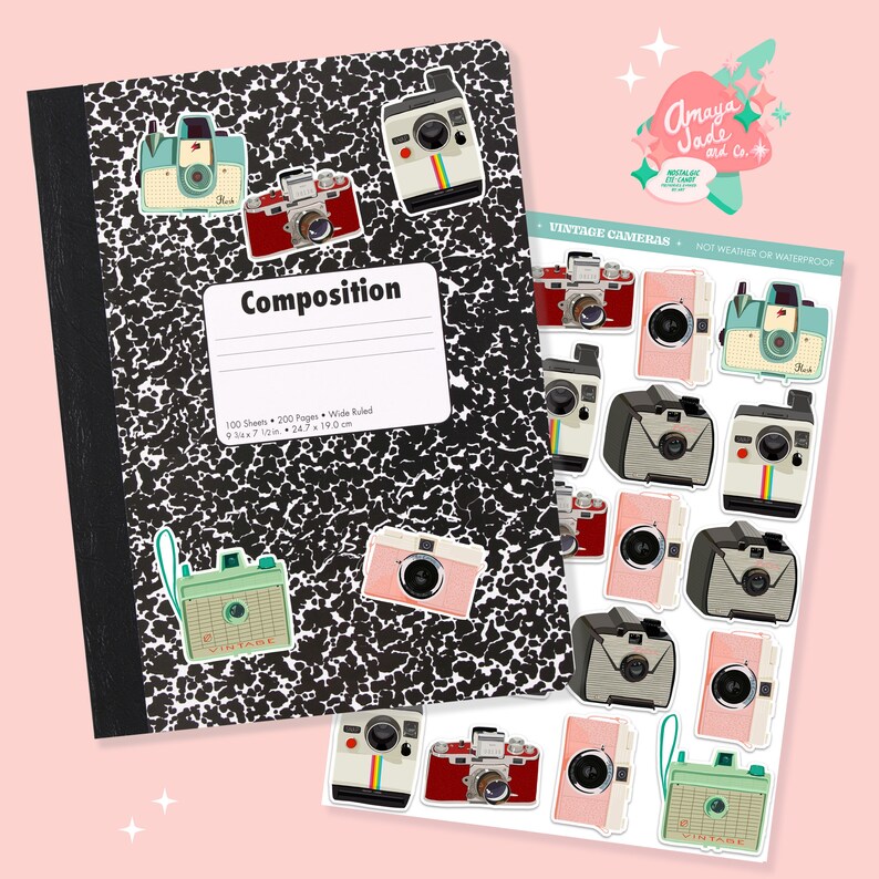 Vintage Camera Stickers: Retro Photography Scrapbook Decals bild 2