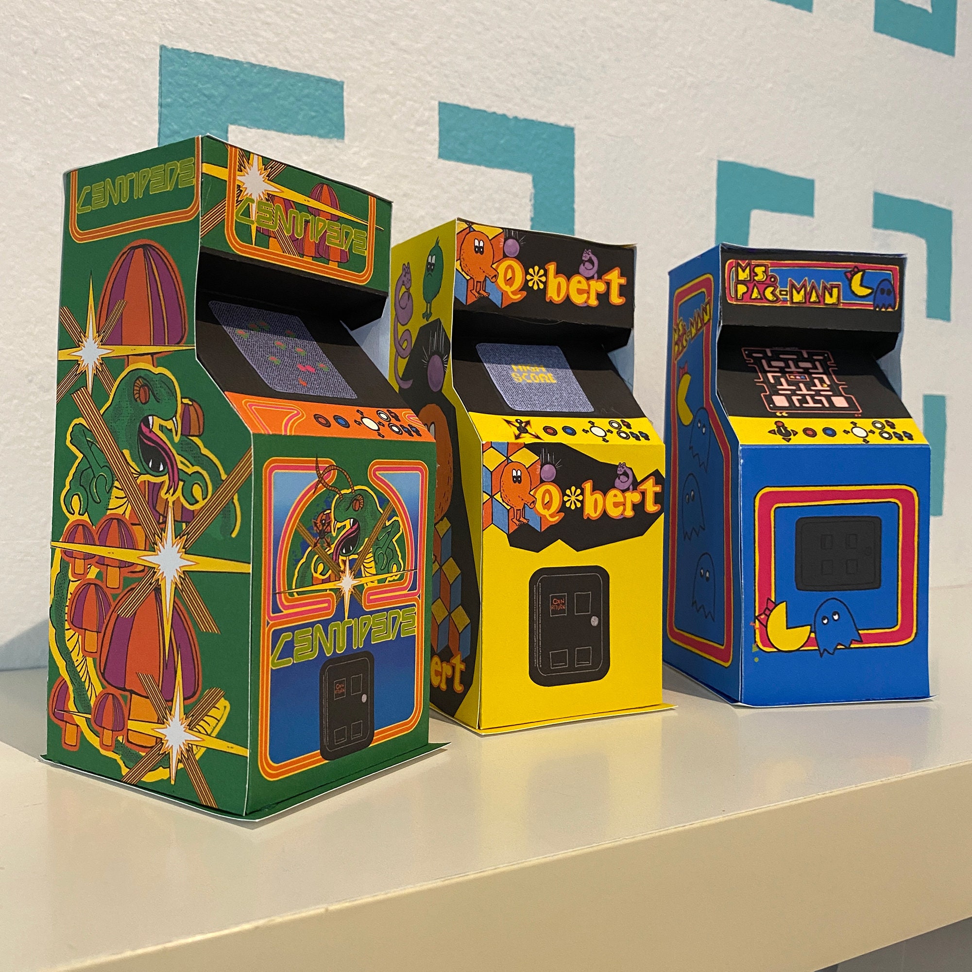 chance udelukkende maler 80's Arcade Game 3D Paper Kit Set of 3 Retro Arcade - Etsy Sweden