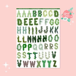 Plant Alphabet Stickers: Scrapbooking, Journaling (55 Piece Set)