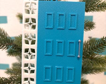 Mid Century Modern Door Ornament, Retro Christmas Decor, Doors of Palm Springs