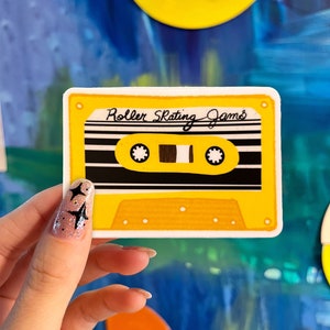 Roller Skating Jams Mix Tape Sticker: Retro 80s Waterproof Vinyl
