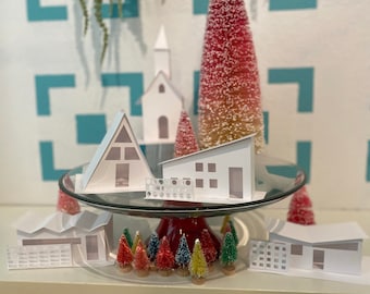 Mod Putz Houses DIY Kit: Mid-Century Modern Christmas Village
