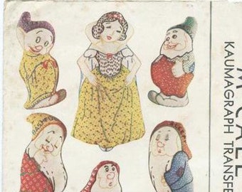 PDF 1930s   Snow White and the Seven Dwarf doll sewing patterns