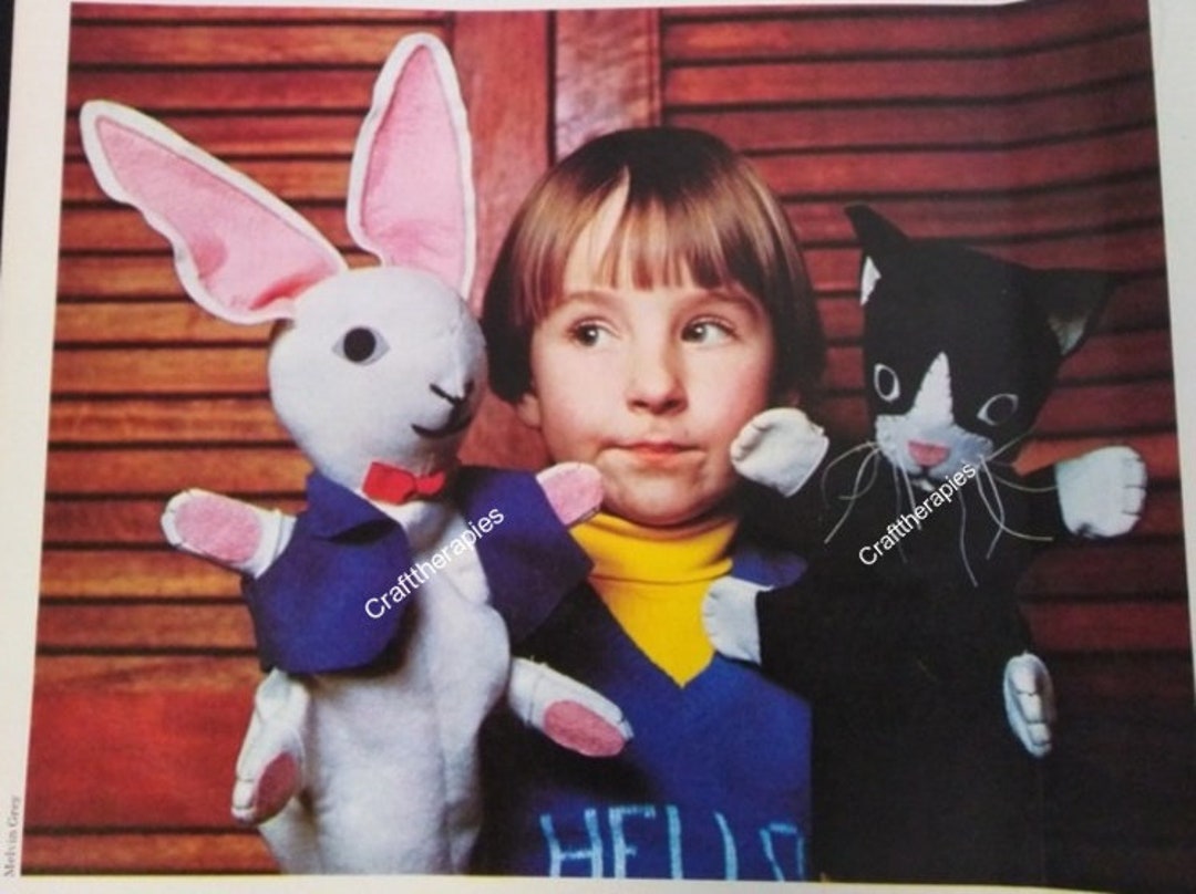PDF 1950s Cat and Bunny Hand Puppetlargesmallhand Size Etsy