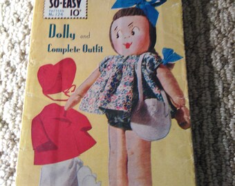 PDF 1940s Sew Easy Weldons Dolly and Complete Outfit Sewing Pattern